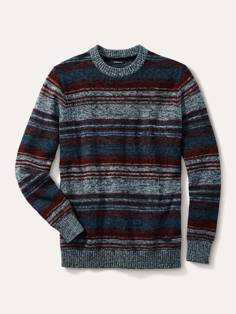 Multicolor-Pullover Blau/Feuerrot