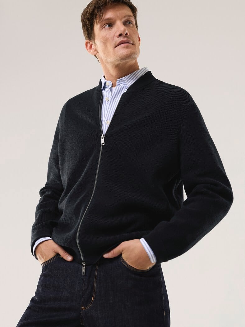 Zip-Jacke Ministruktur Marine