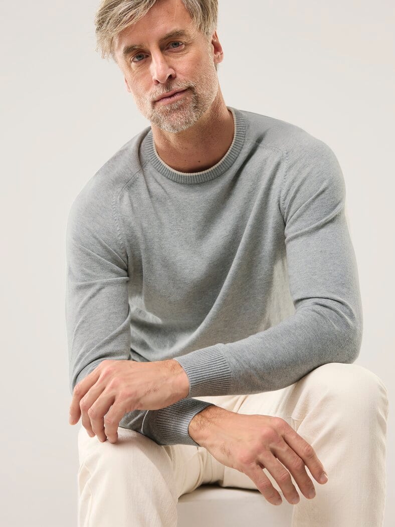 Premium Pullover Grau Melange