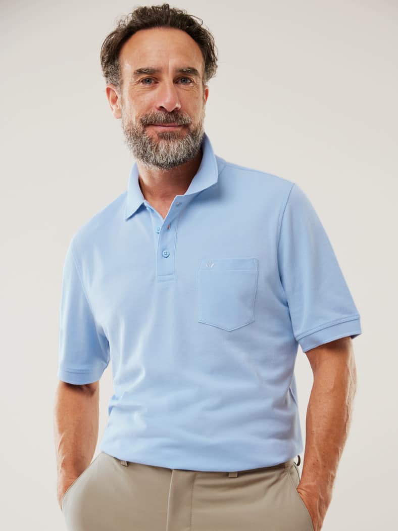 Pique-Polo Pima Cotton Hellblau