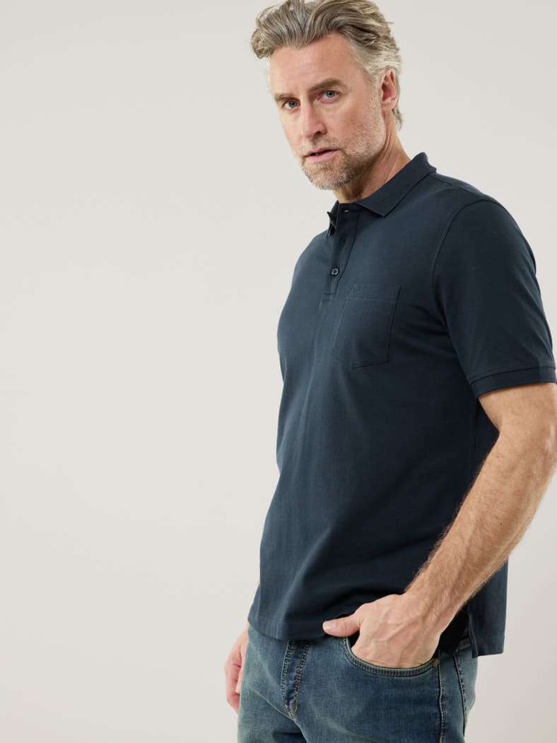 Pique-Polo Pima Cotton Marine