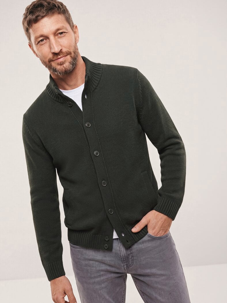 Strick-Blouson mit Merinowolle Oliv