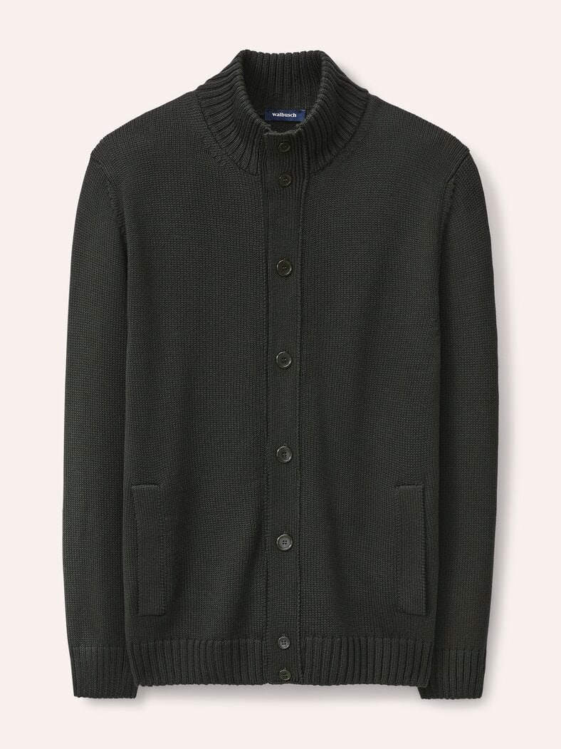 Strick-Blouson mit Merinowolle Oliv