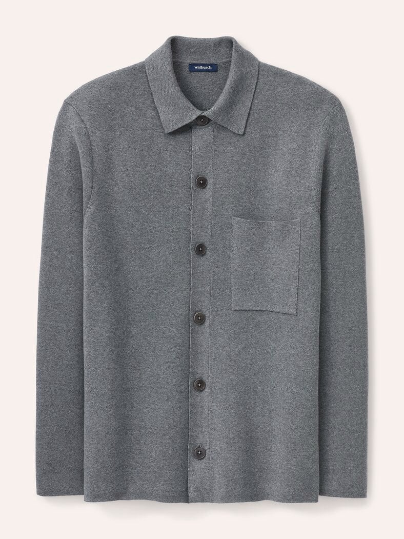 Milano Strickjacke mit Baumwolle Grau Melange