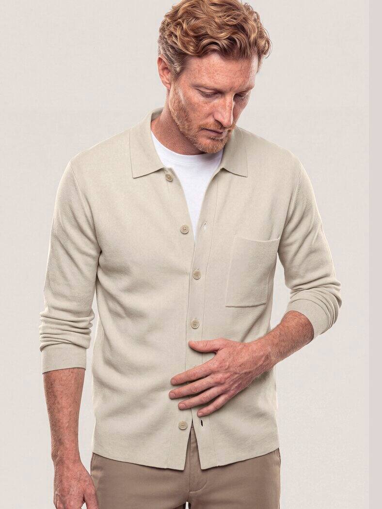Milano Strickjacke mit Baumwolle Wollweiß