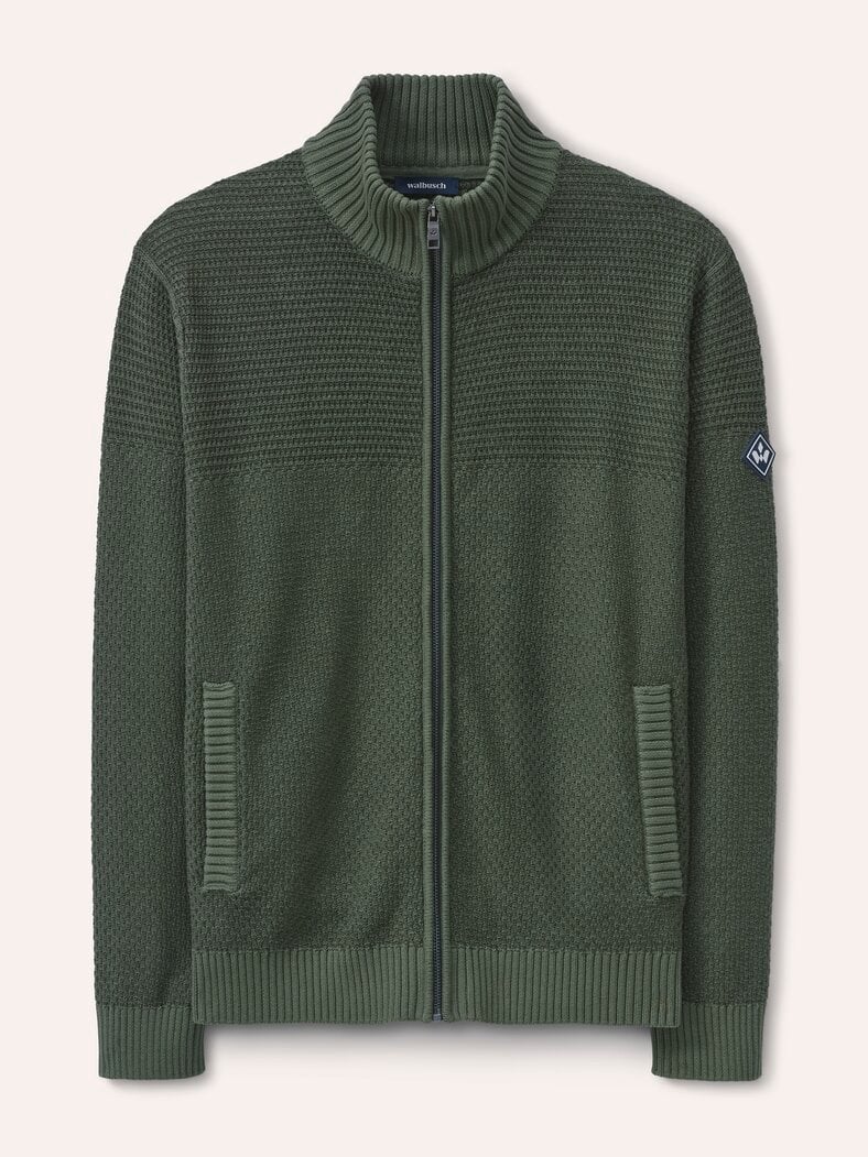 Strickjacke aus Baumwolle Oliv