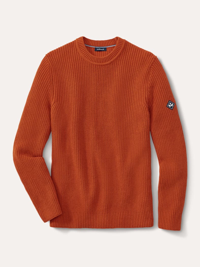 Patentstrick-Pullover Rotorange