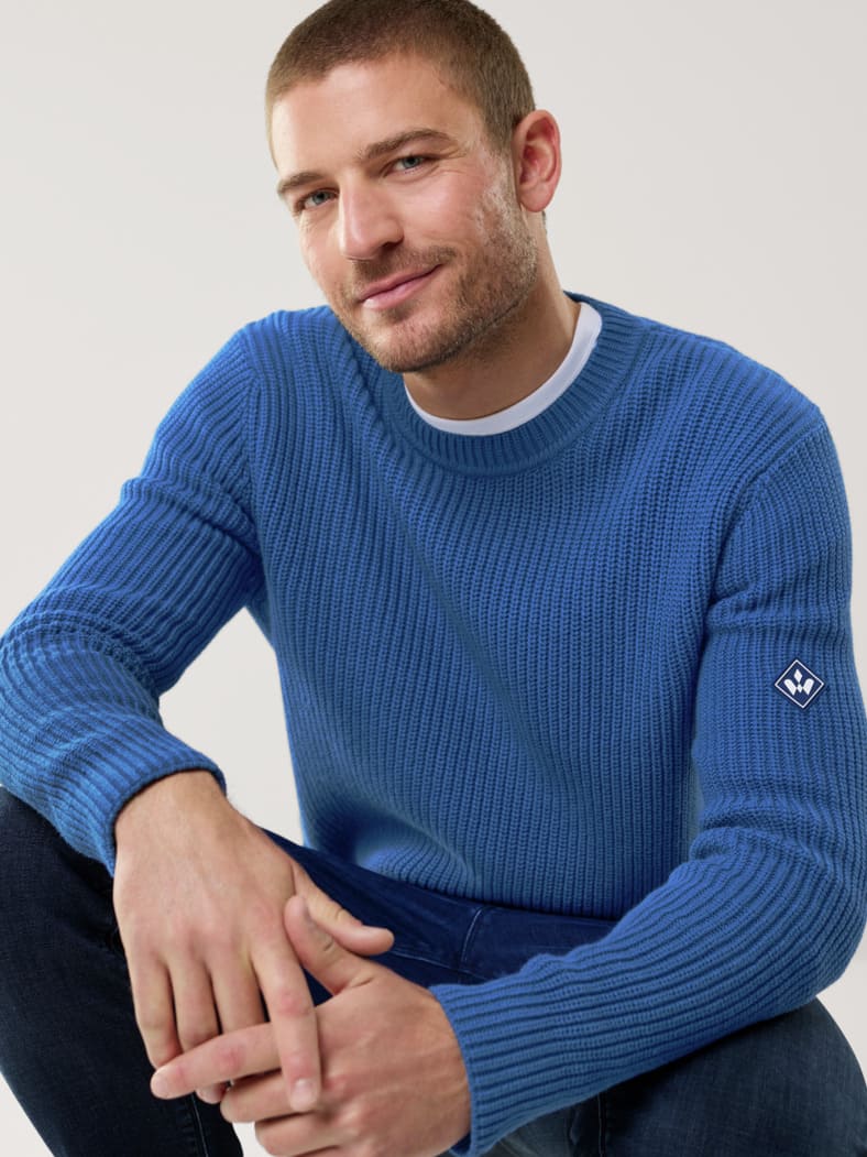 Patentstrick-Pullover Lichtblau