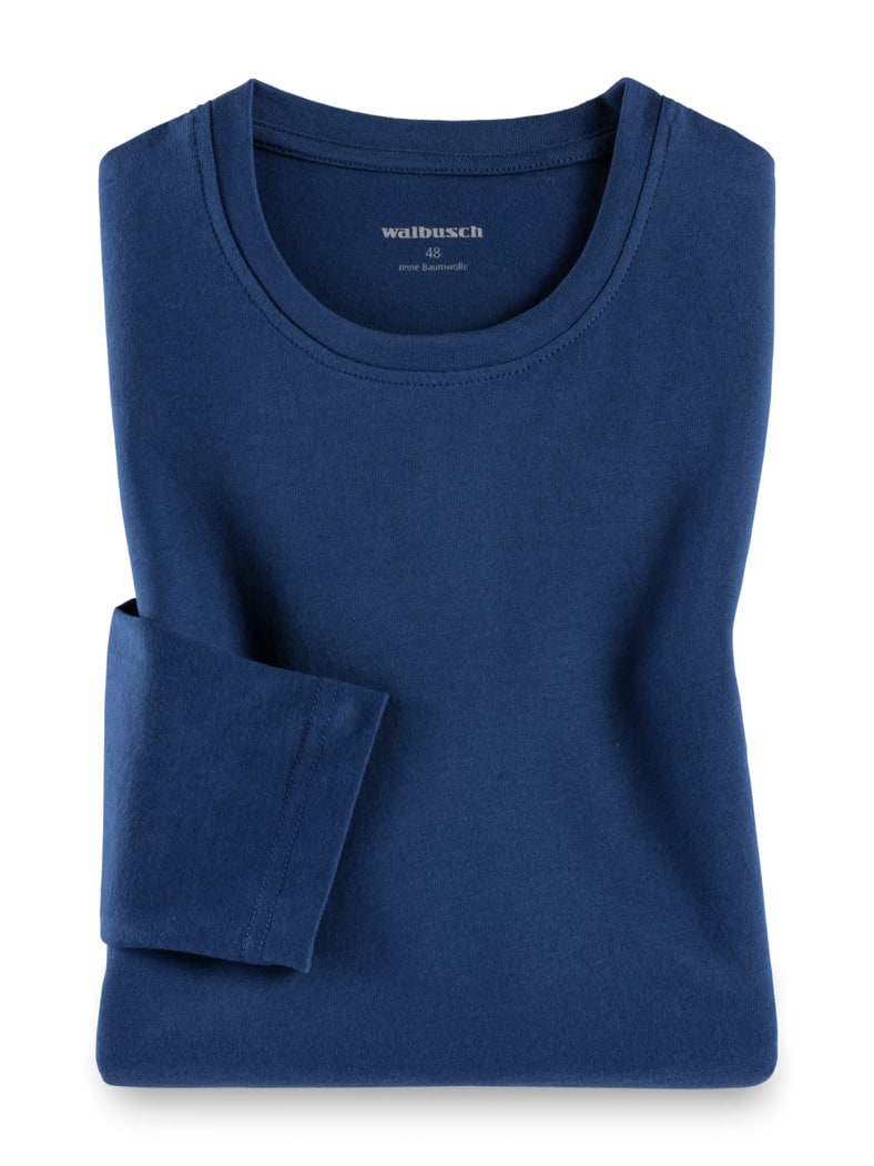 Langarm-Shirt Rundhalsausschnitt Blau