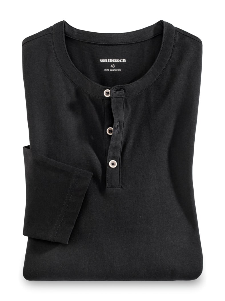Henley-Shirt Schwarz
