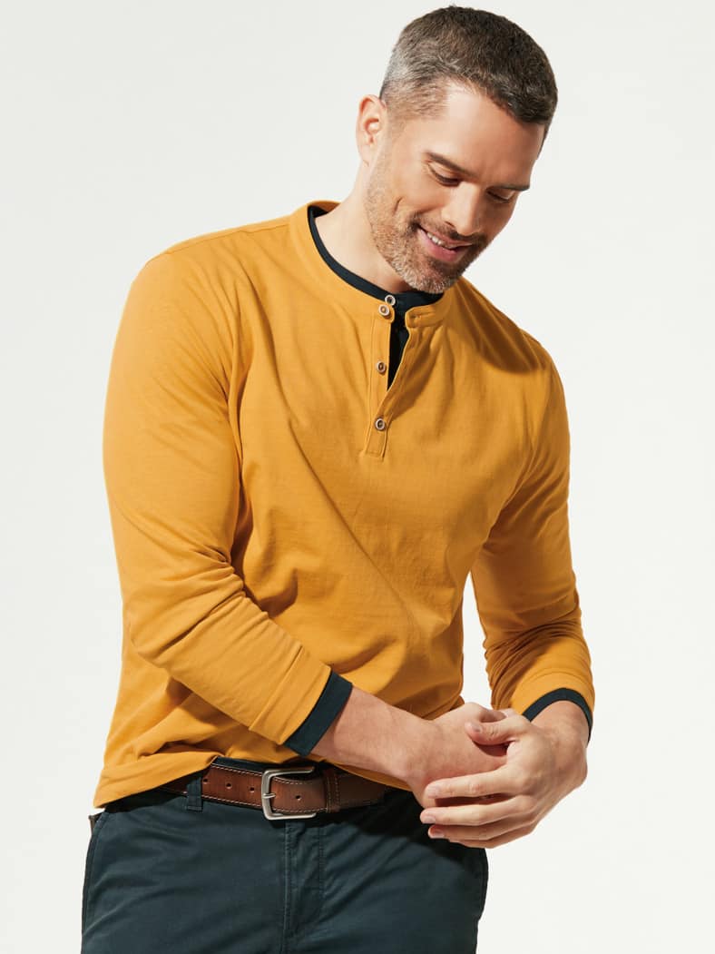 Henley-Shirt Safran