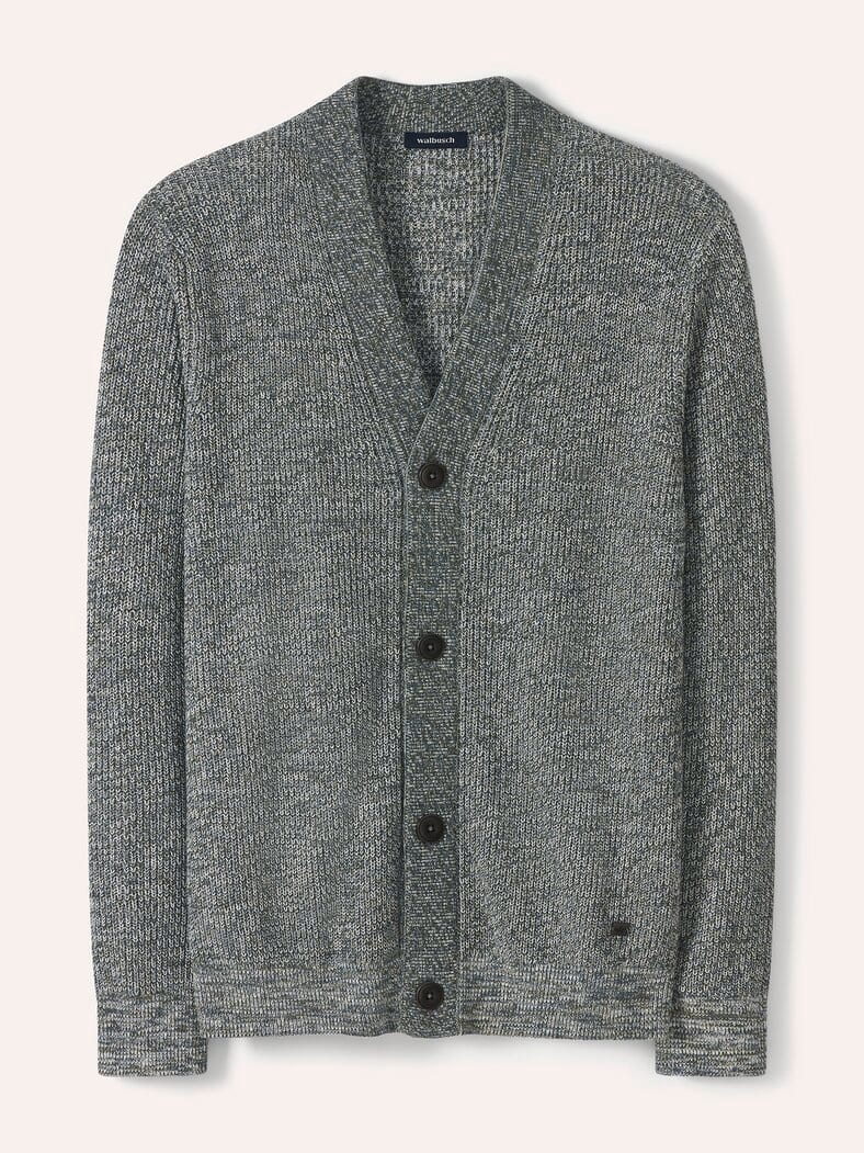 Mouline Cardigan Khaki/Navy