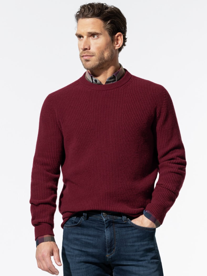 Cashmino Pullover Nahtlos Weinrot