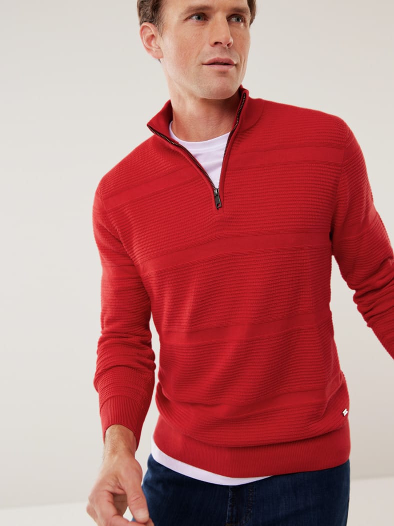 Strukturtroyer Pima Cotton Zinnoberrot