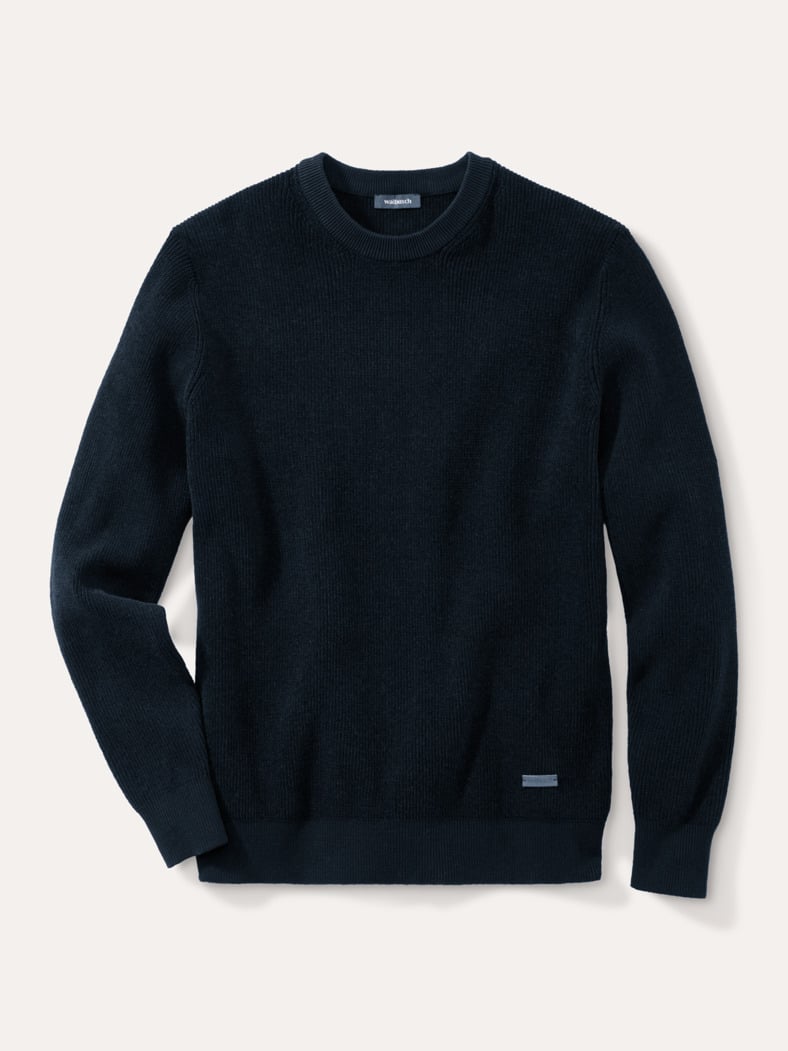 Komfort Ripp-Pullover Marine