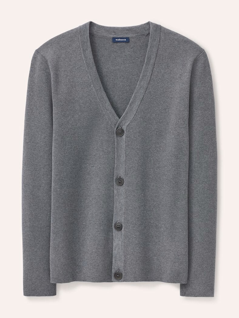 Milano Cardigan mit Baumwolle Grau Melange