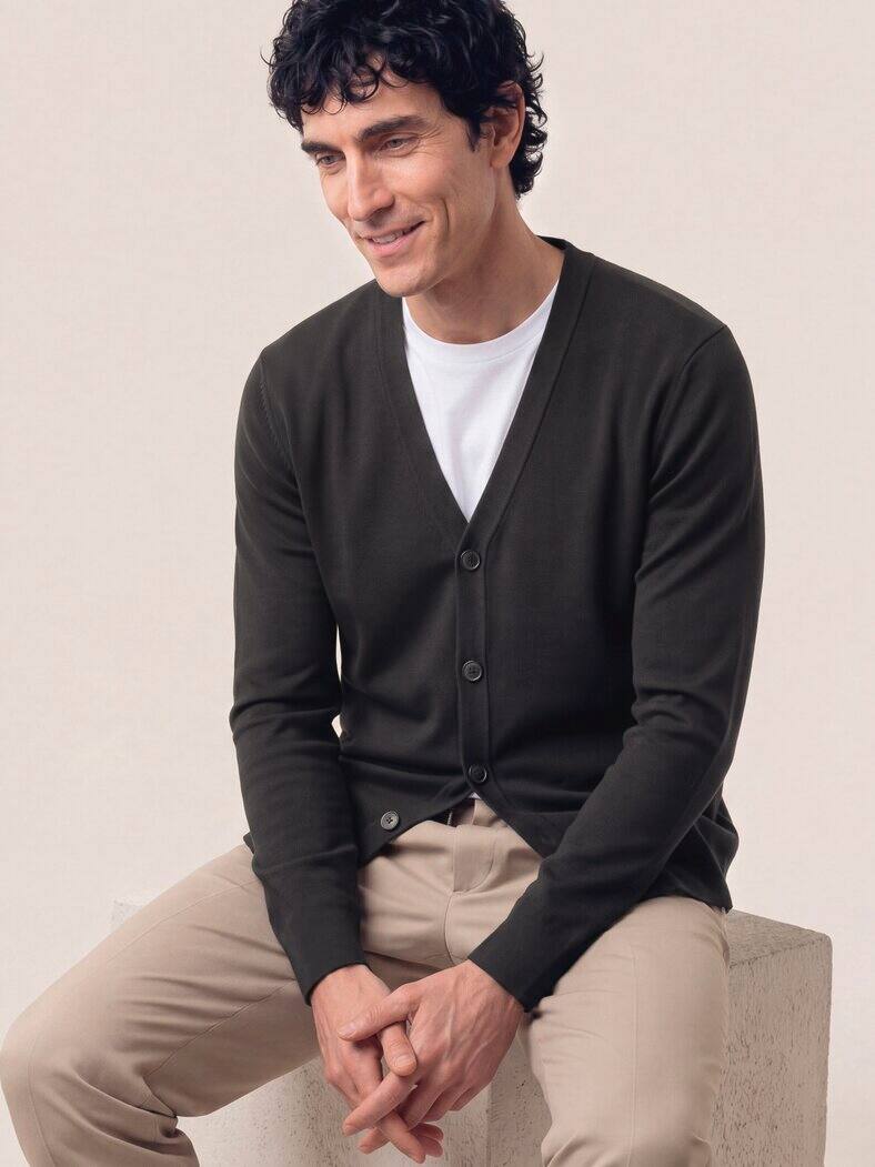 Milano Cardigan mit Baumwolle Schwarz