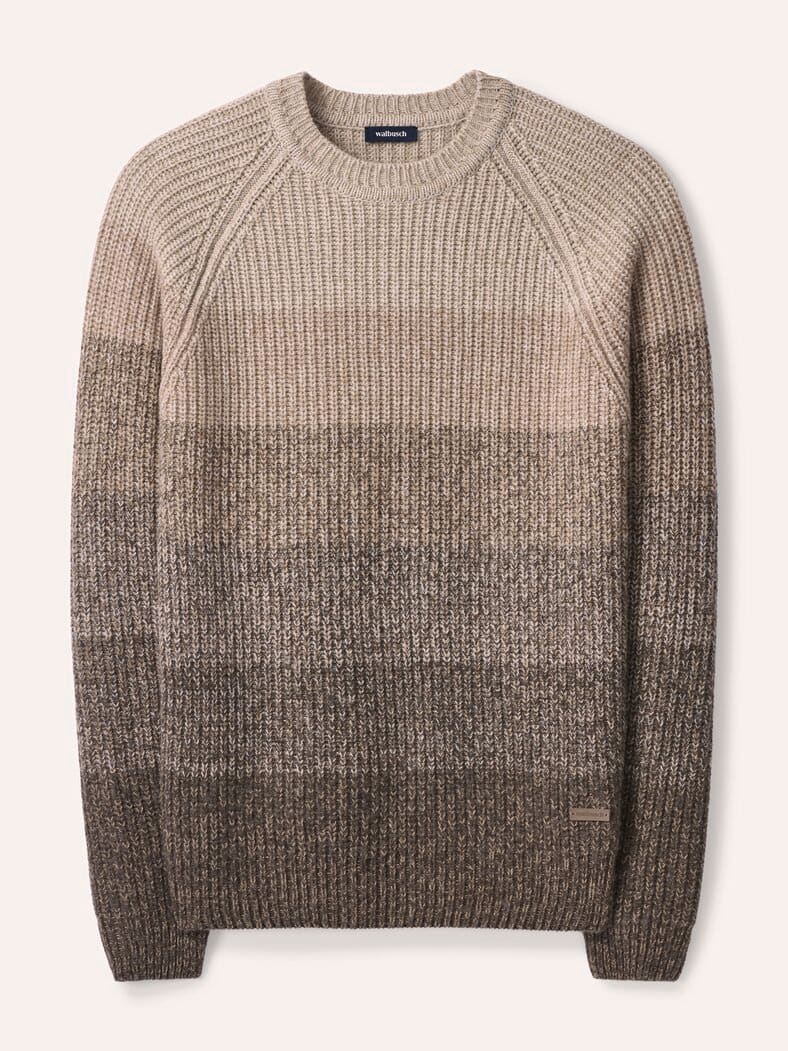Rundhalspullover mit Farbverlauf Natur/Beige