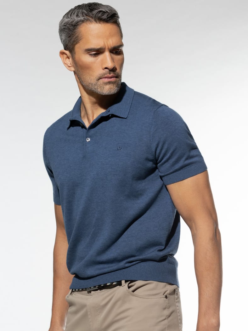 Premium Strickpolo Flaggenblau