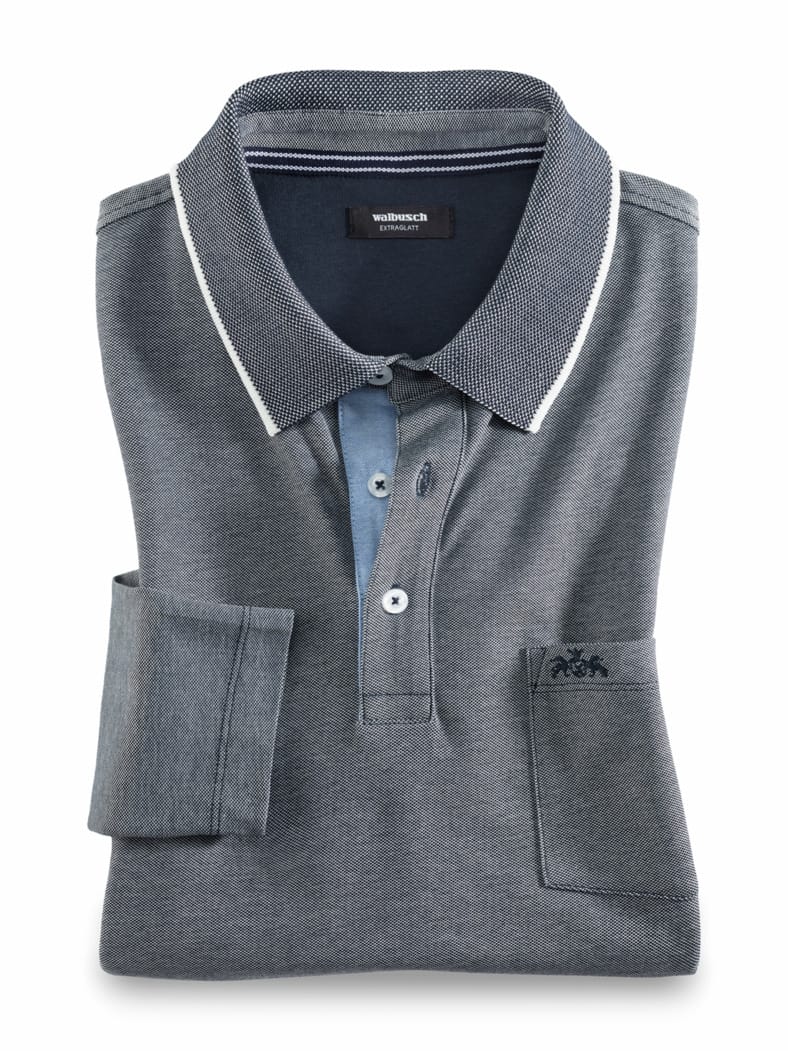 Extraglatt-Polo Thermoleicht Marine