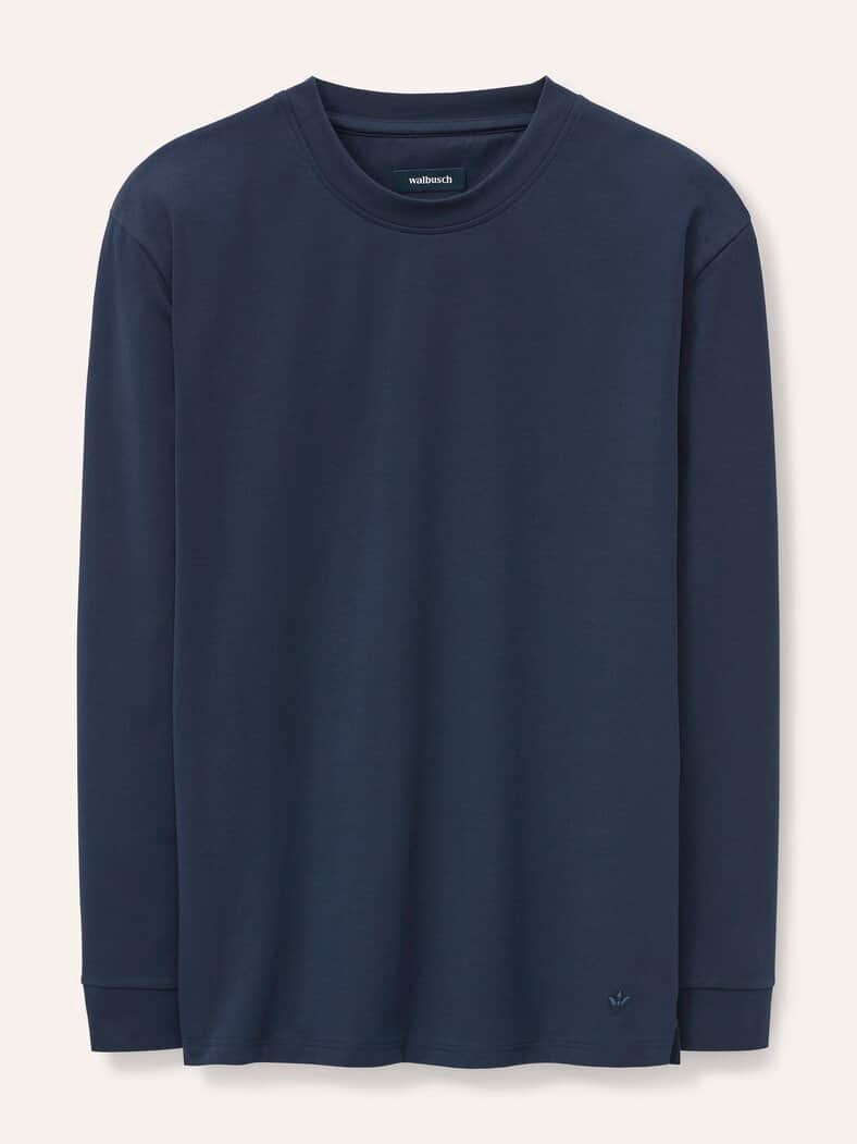 Langarmshirt aus Baumwollmix Marine