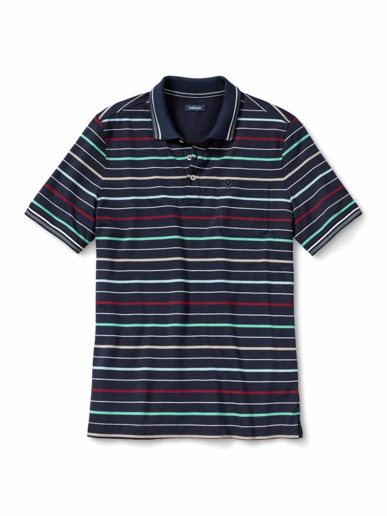 Comfort-Flex Polo Streifen Blau/Mint