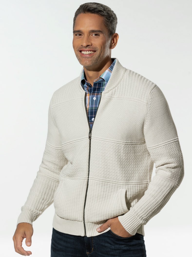 Zip-Jacke Strukturmix Natur