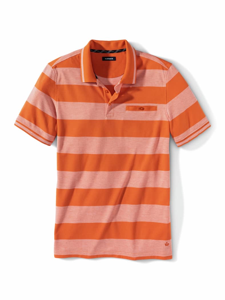 Extraglatt-Polo Klimakontrolle Streifen Orange