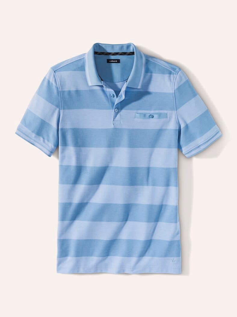 Extraglatt-Polo Klimakontrolle Streifen Hellblau