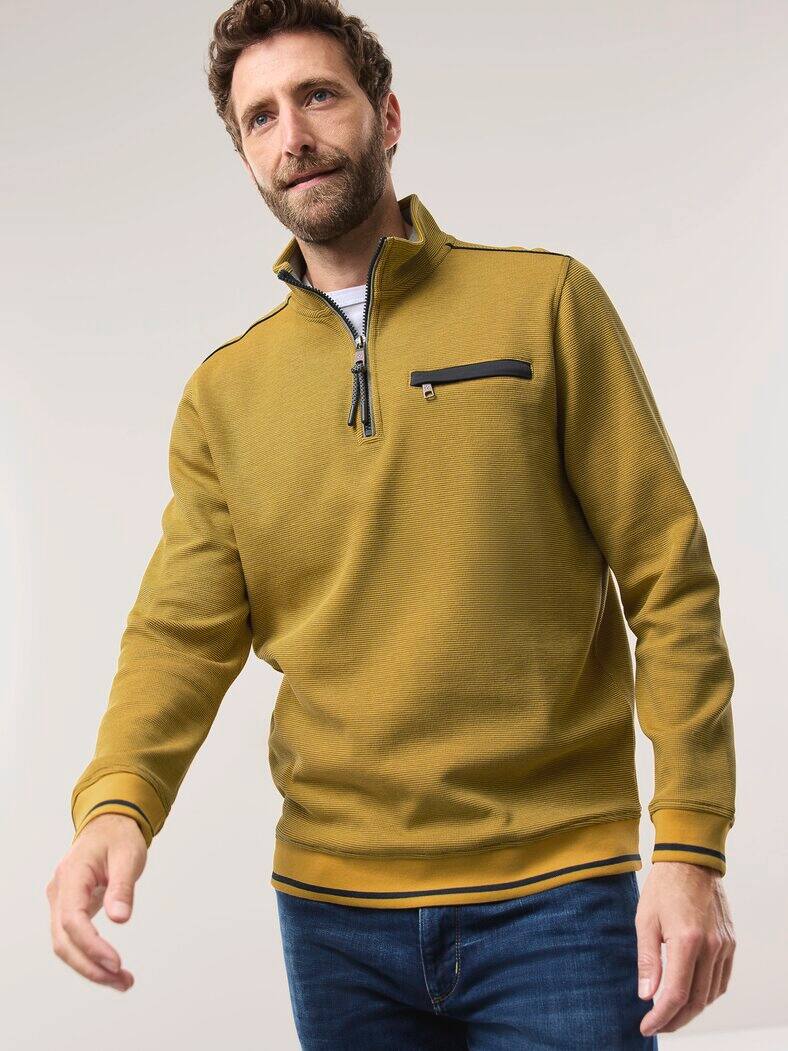 Easycare Struktur-Troyer Bicolor Akaziengelb