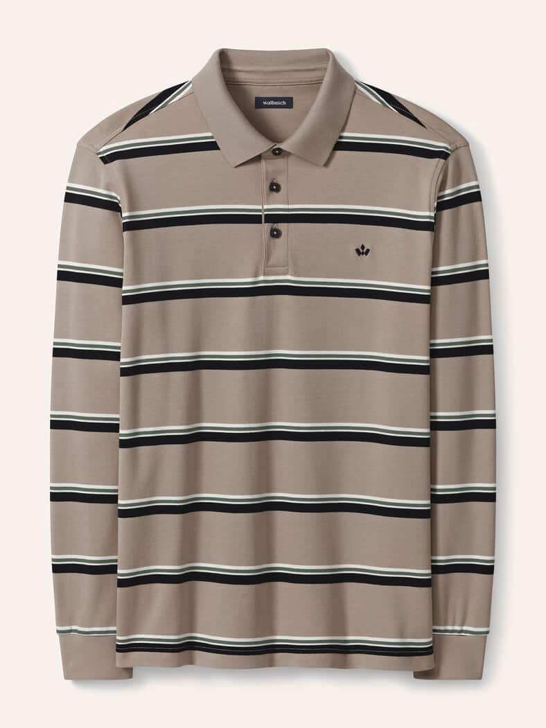 Streifen Polo Sand/Marine