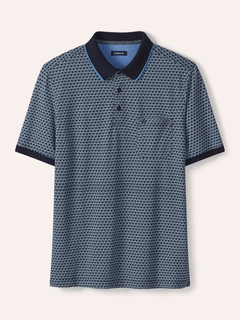 Extraglatt-Polo Bicolor Druck Minimal