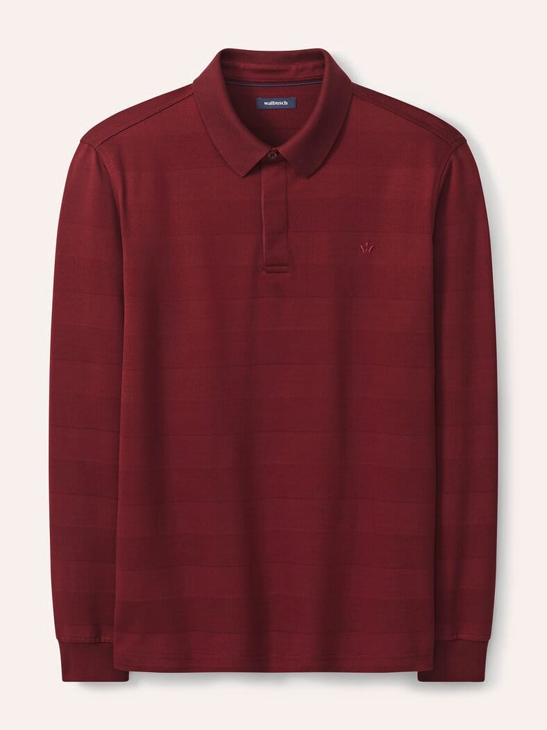 Baumwoll-Polo Webeffekt Dunkelrot