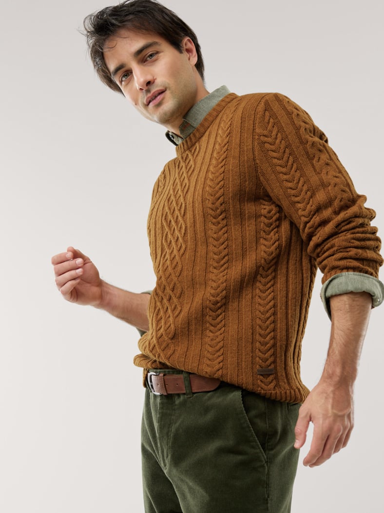 Aran-Pullover Messing