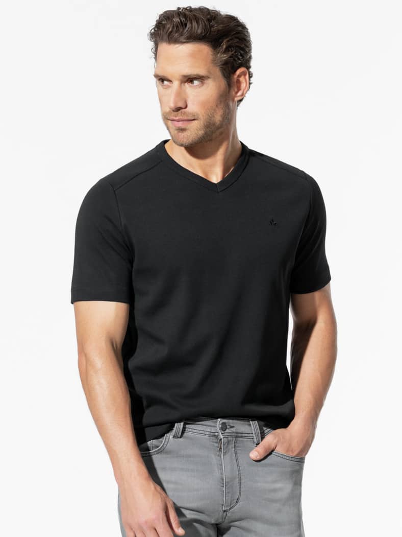 Zu schade für drunter-Shirt V-Neck Schwarz