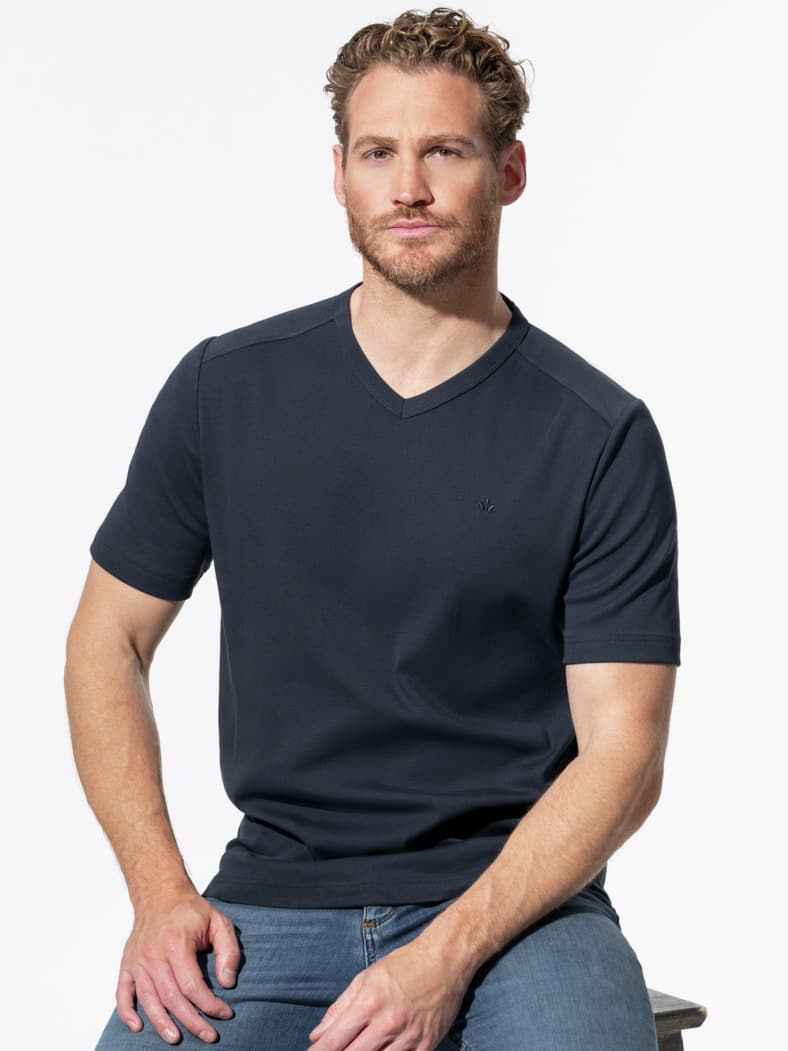Zu schade für drunter-Shirt V-Neck Marine