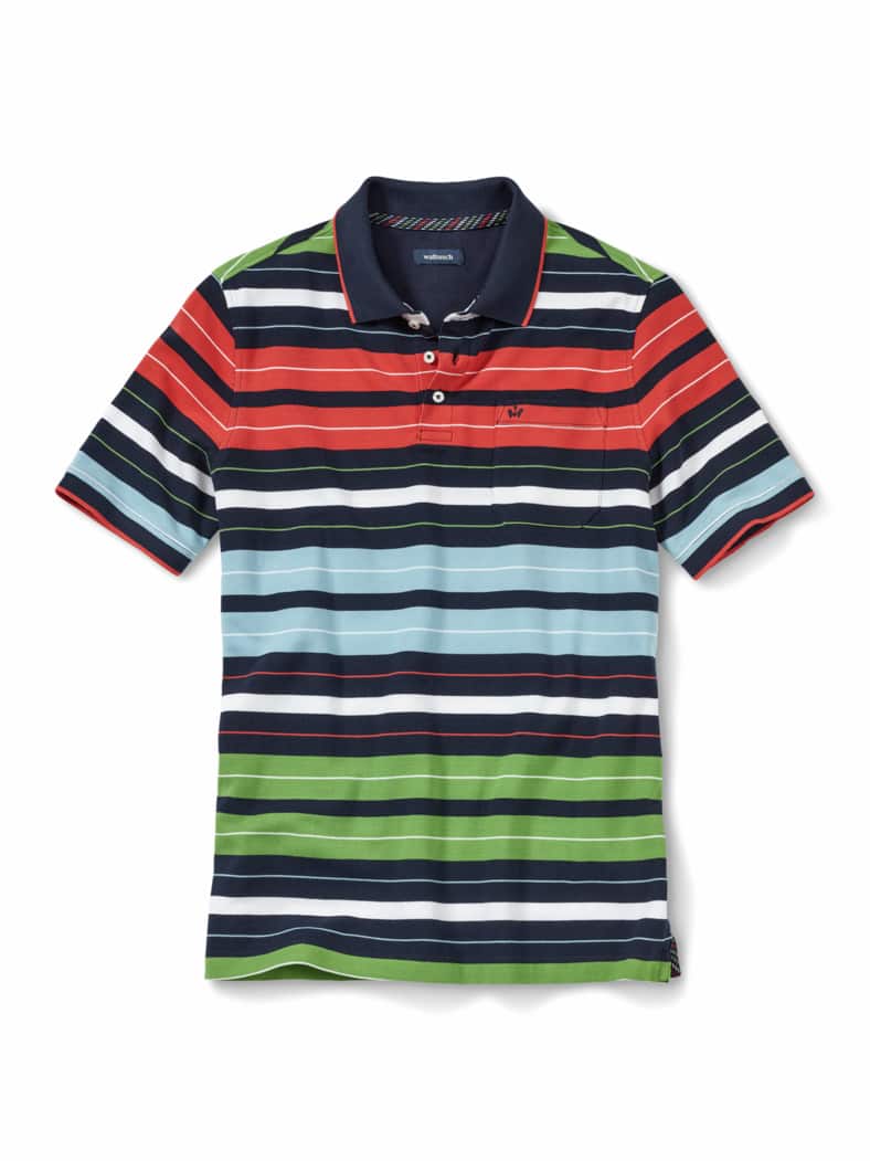 Pique-Polo Hitzefrei Streifen Marine