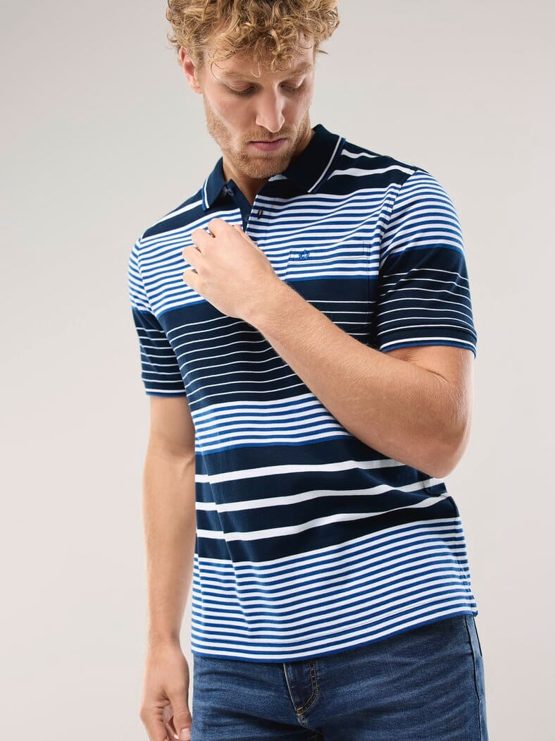 Pique-Polo Hitzefrei Streifen Marine