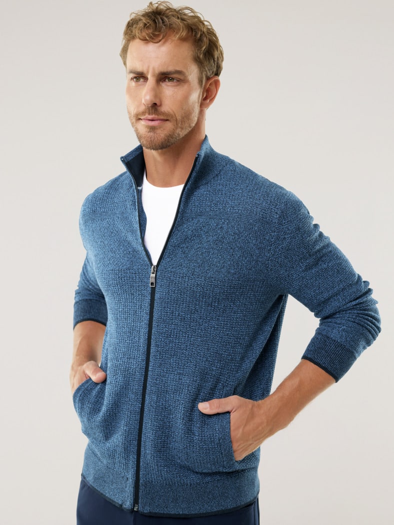 Strukturjacke Farbeffekt Jeansblau