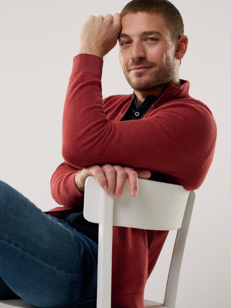 Strukturjacke Farbeffekt Feuerrot