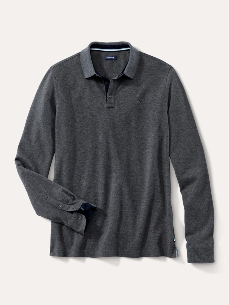 Merino Mix Polo Grau