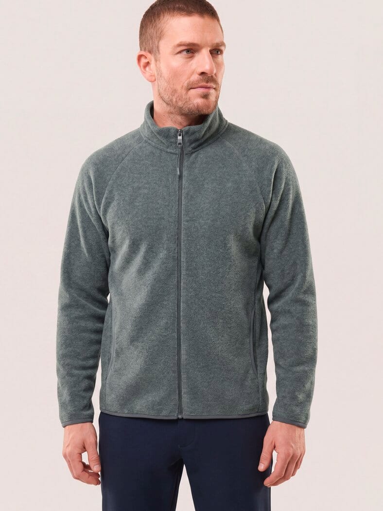 Zippjacke aus Polarfleece Grau Melange