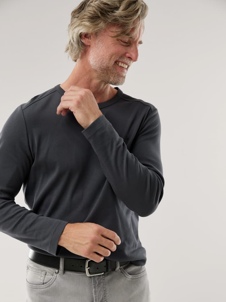 Langarm Zu schade für Drunter-Shirt Grau