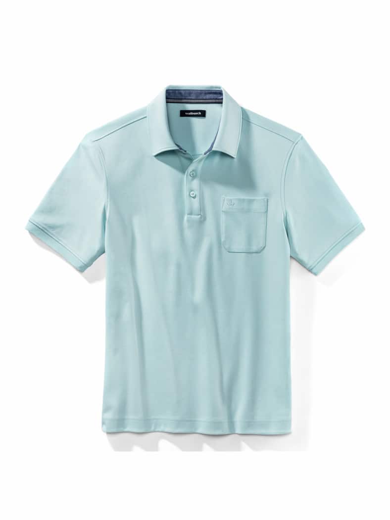 Walbusch-Kragen Polo Light Aqua