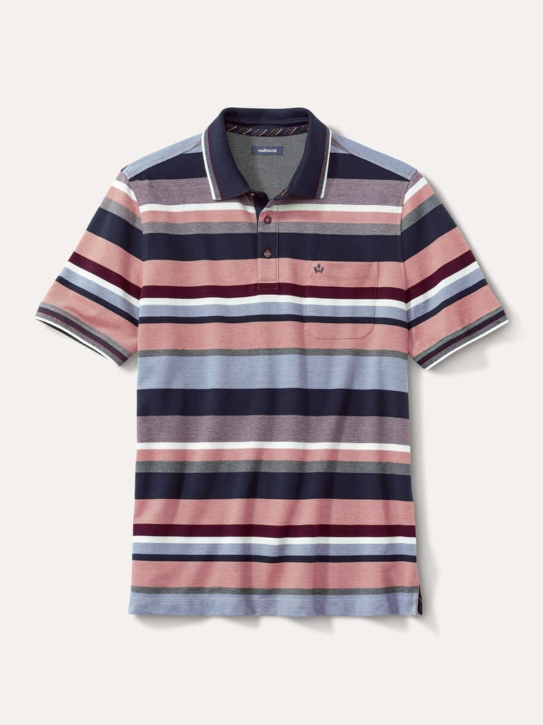 Extraglatt-Polo Bicolor Str.Multicolor