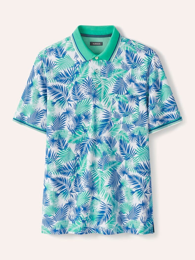 Extraglatt-Polo Bicolor Druck Blätter