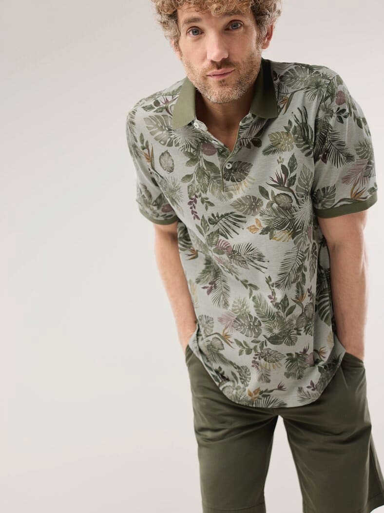 Tropical Polo Druck Khaki