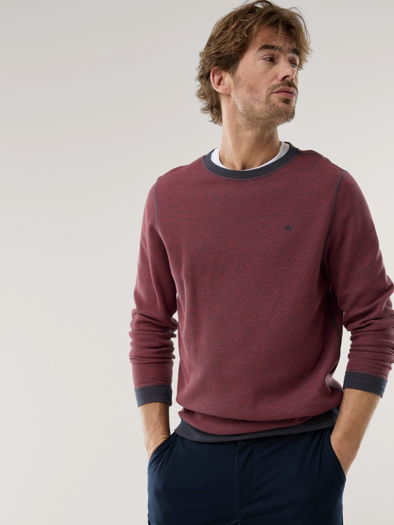 Struktur Pullover Bicolor Feuerrot