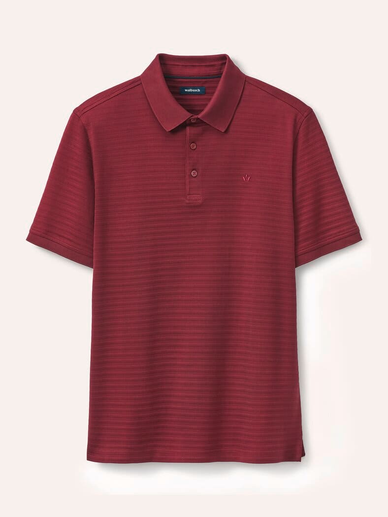 Strukturiertes Polo mit Kurzarm Burgund