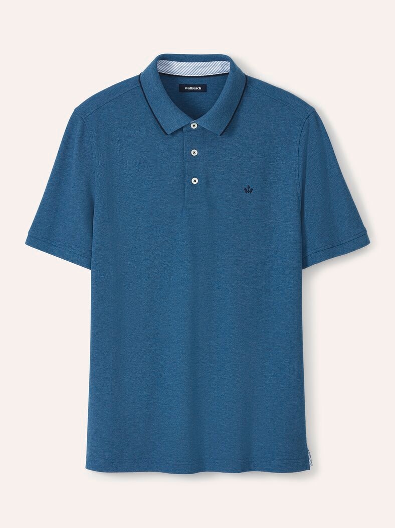Melange Polo Mittelblau